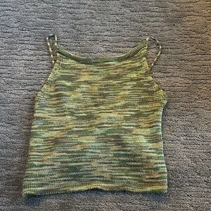 Green Marled Knit Cami Tank Top